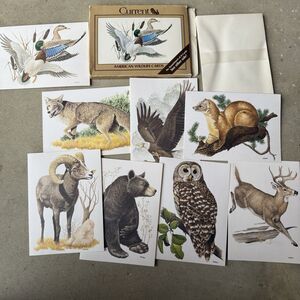 Vintage American Wildlife Greeting Cards Nature Animals Art 8 Cards UNUSED